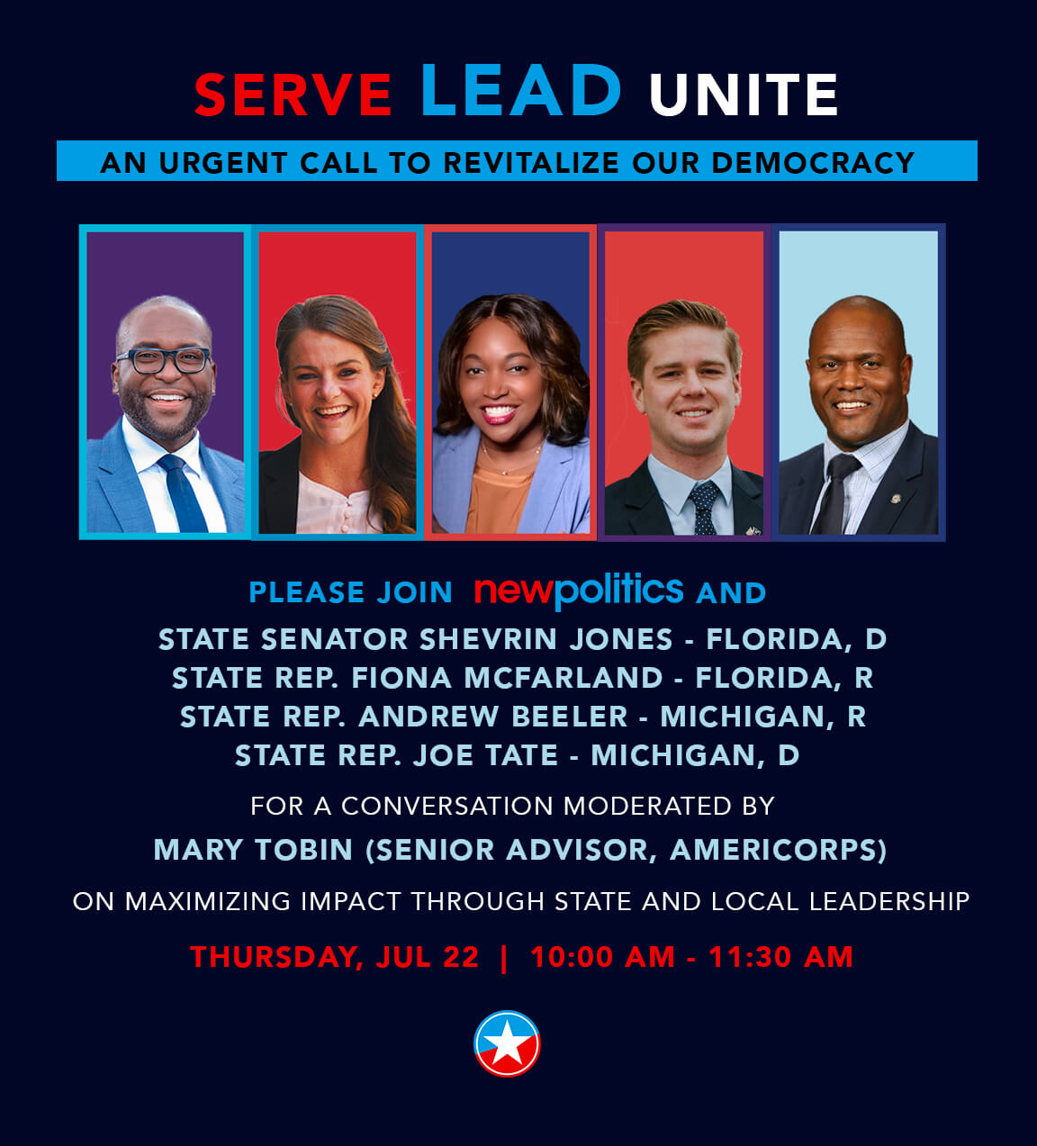 Please join New Politics and these rising stars to hear their take on maximizing the impact of their service through state and local leadership